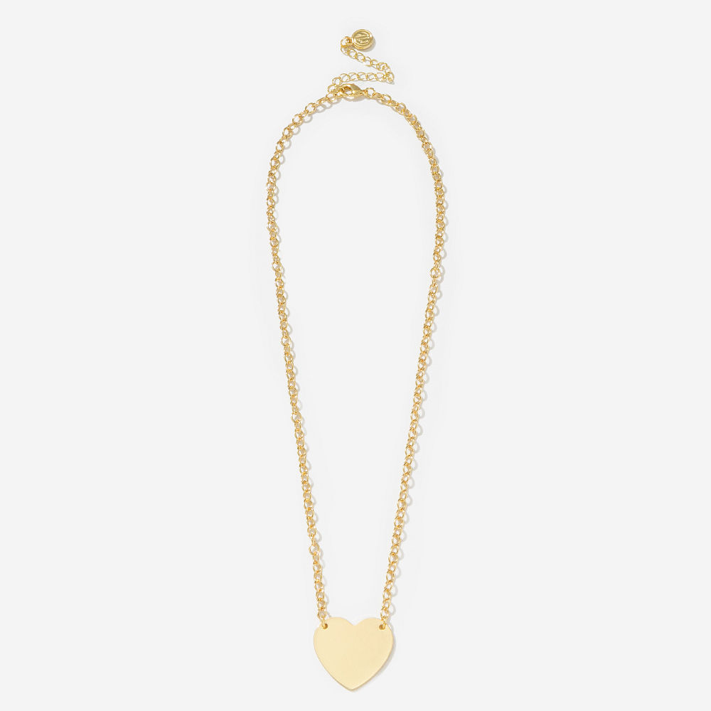 gold heart pendant necklace on bella