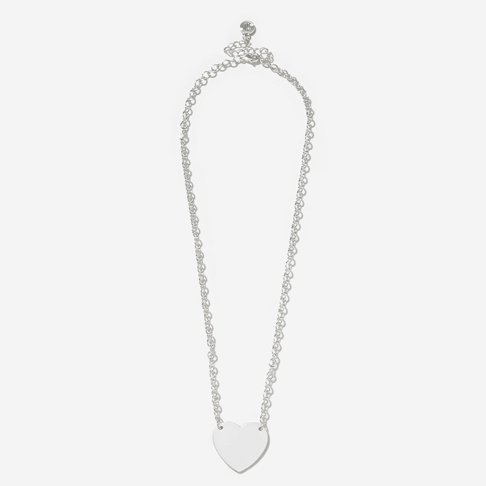 Monogrammed Heart Necklace | Silver