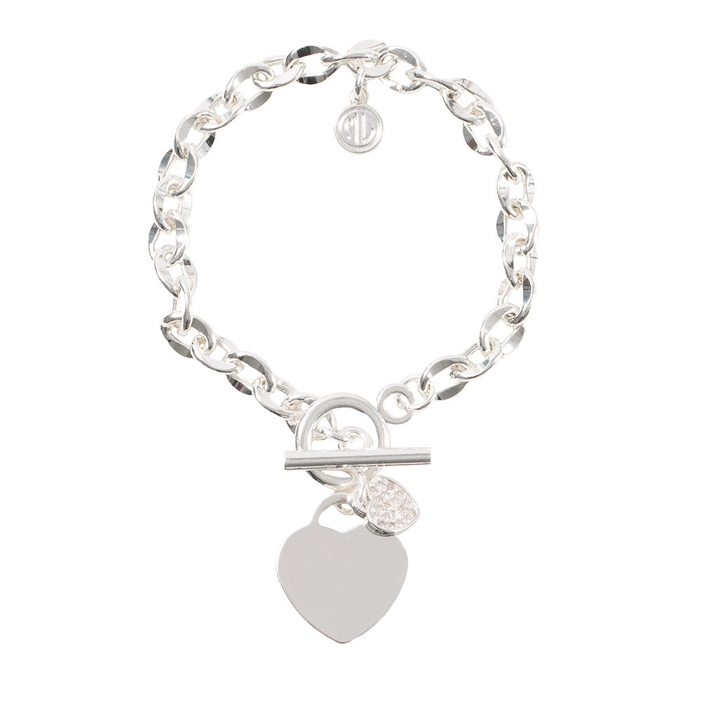 Monogrammed Heart Bracelet on wrist