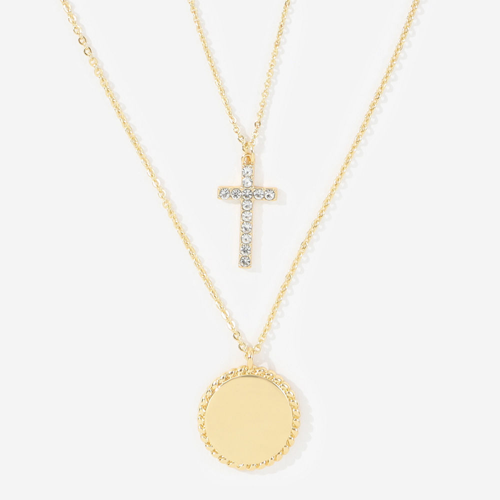 personalized kids cross necklace in gold and silver