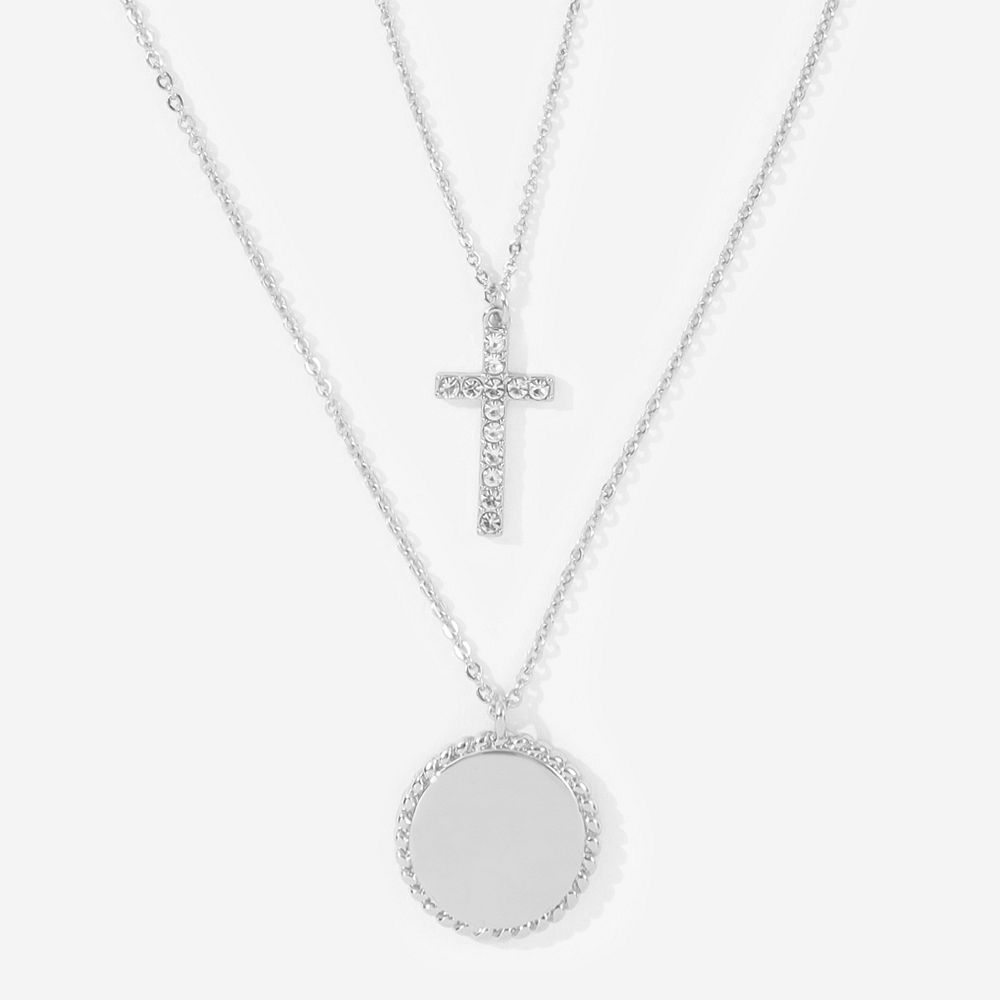 personalized kids cross necklace in gold and silver