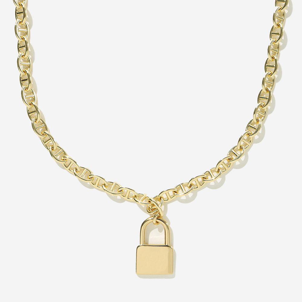 Jewelry Wholesale Sterling Silver Lock Key Design Necklace Lock Key Chain