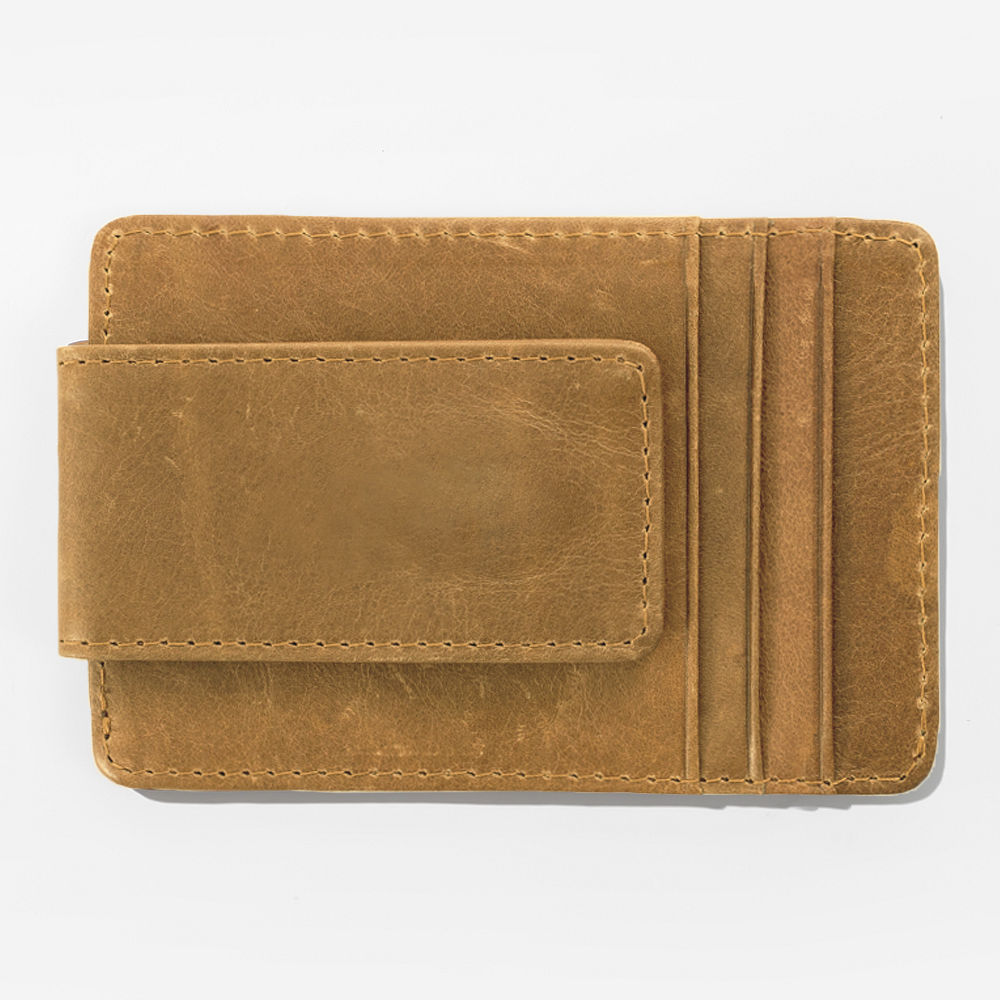 personalized brown leather wallet for men