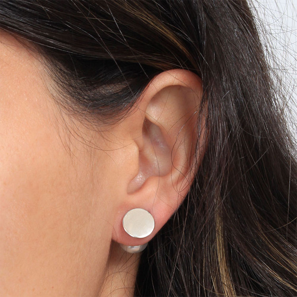 monogrammed silver rhinestone stud earrings set