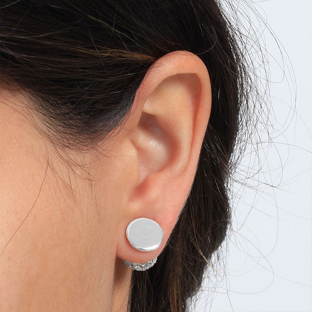 monogrammed silver rhinestone stud earrings set