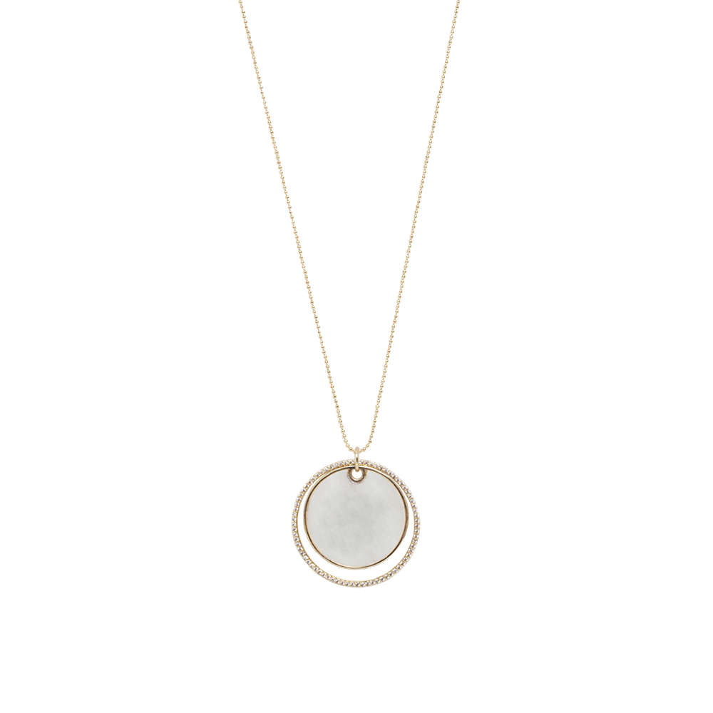 Long Monogrammed Pearl Disc Pendant Necklace – Marleylilly