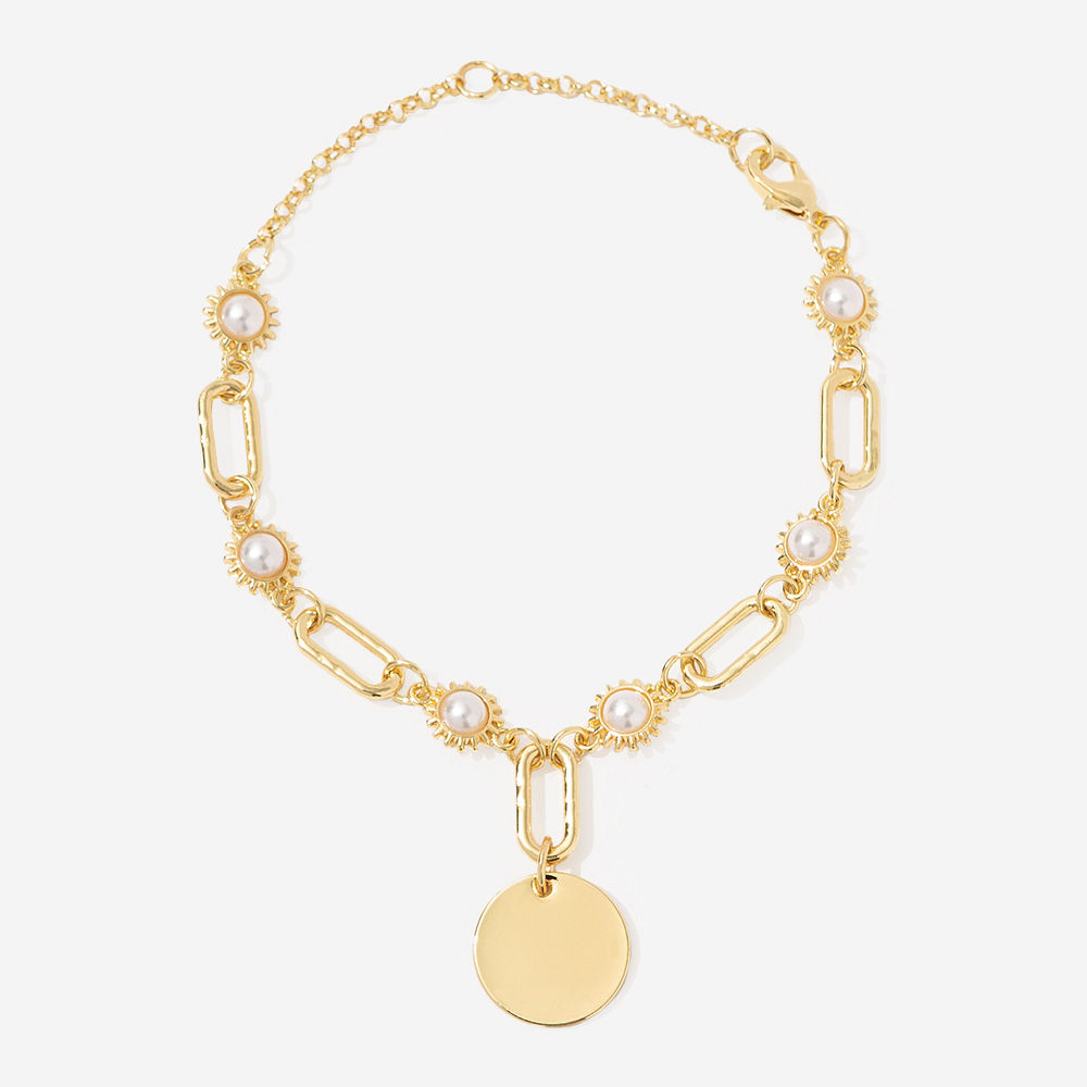gold pearl starburst necklace with bracelet