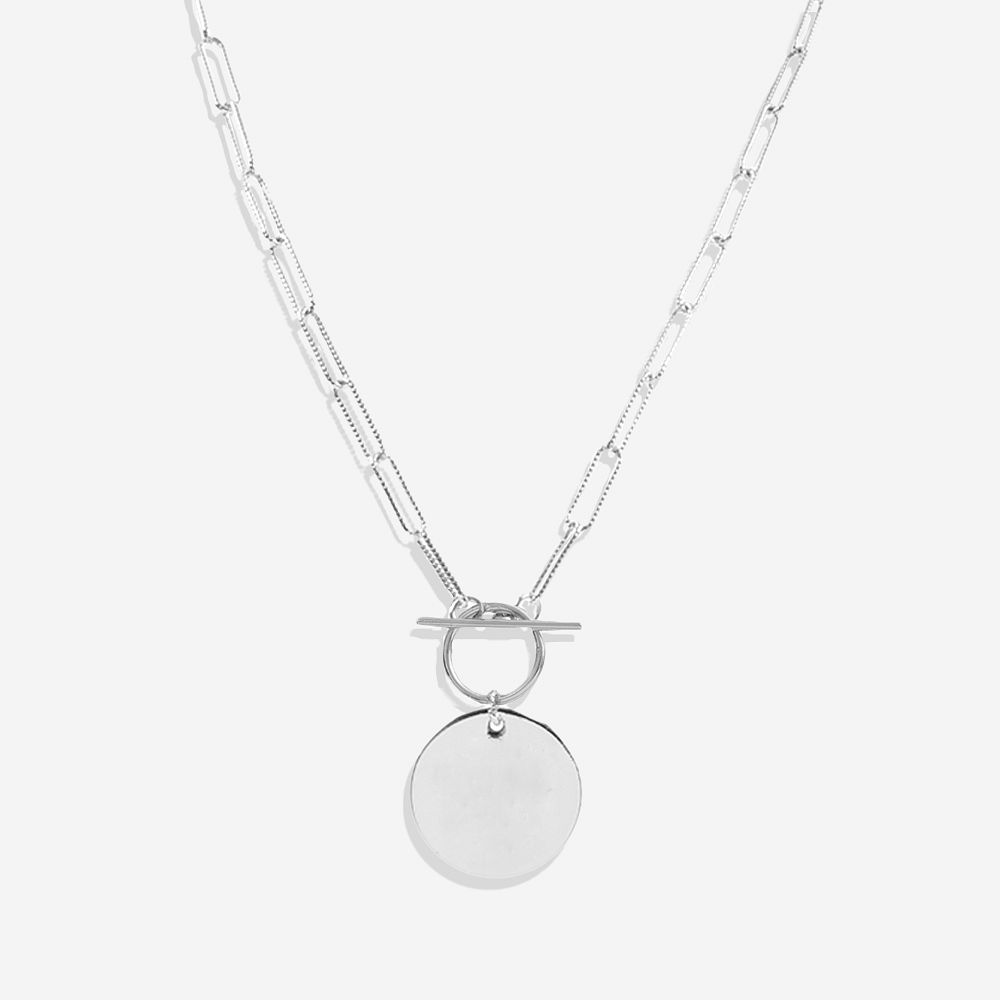 back of monogrammed pendant necklace