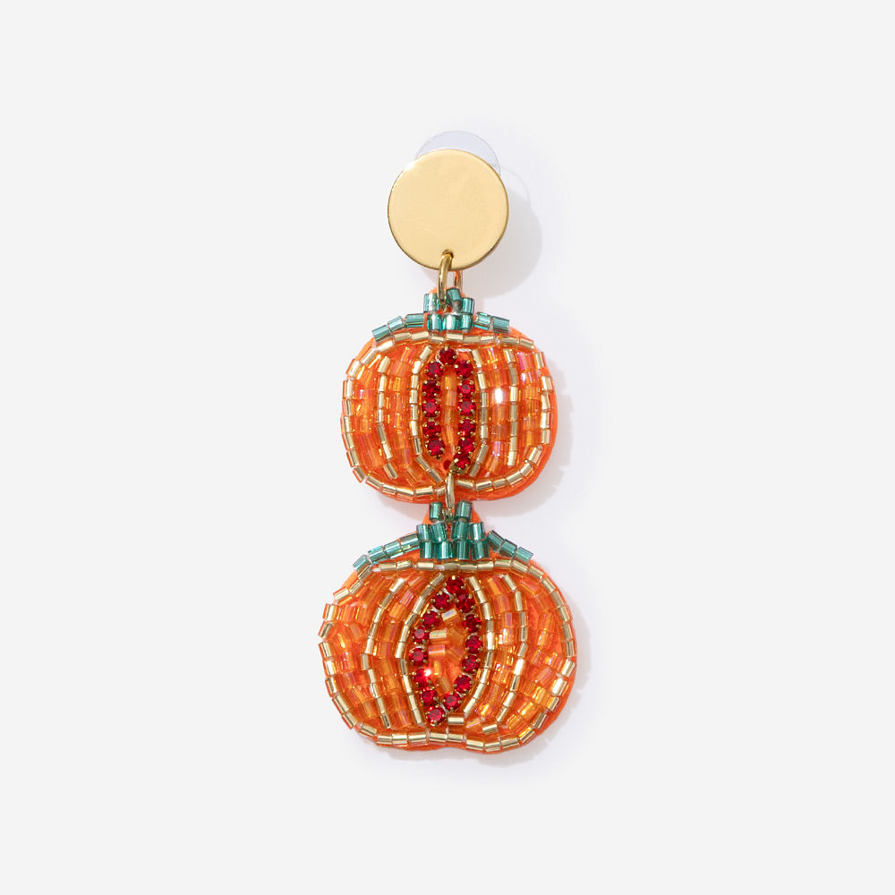 Monogrammed Pumpkin Earrings | Orange