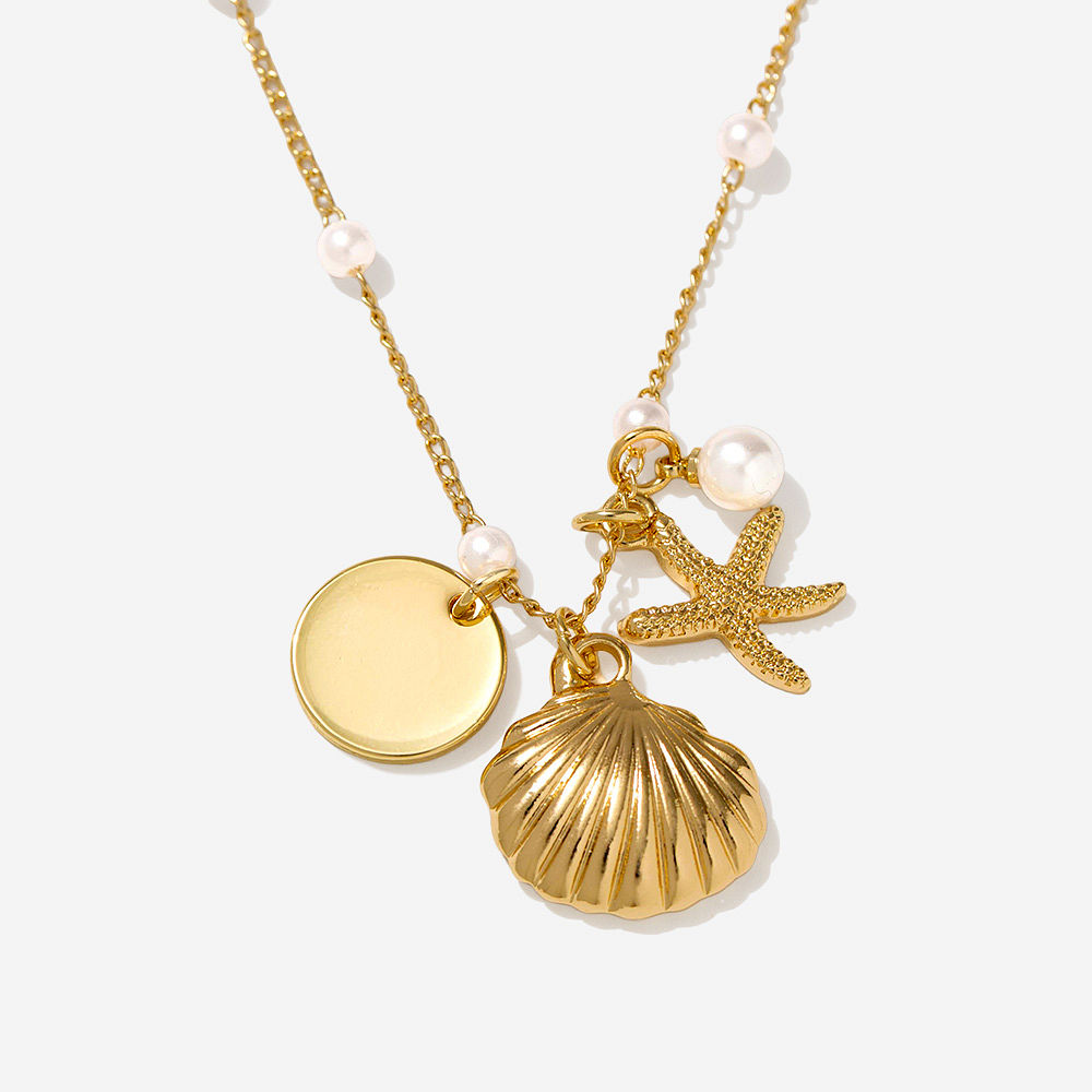 Shell Pearls Neckpiece Set main image 1