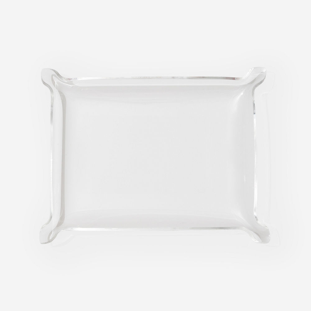 small personalized acrylic tray on marble