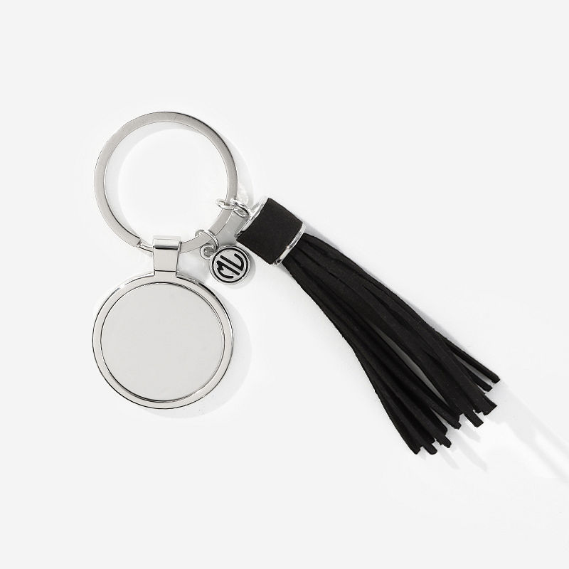 mint monogrammed tassel key chain with car key