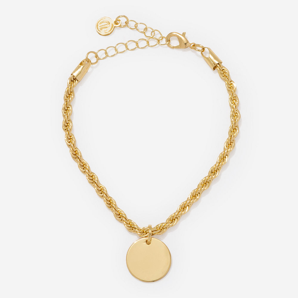 gold monogrammed twisted rope bracelet and necklace