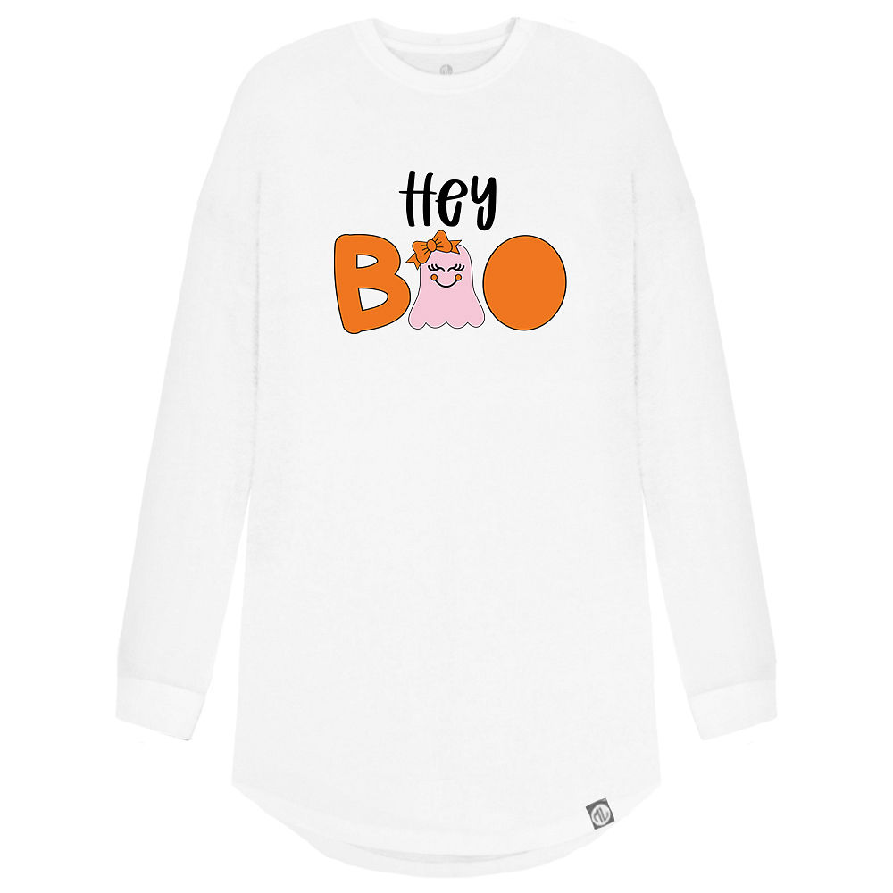 mom and me hey boo long sleeve shirt flatlay