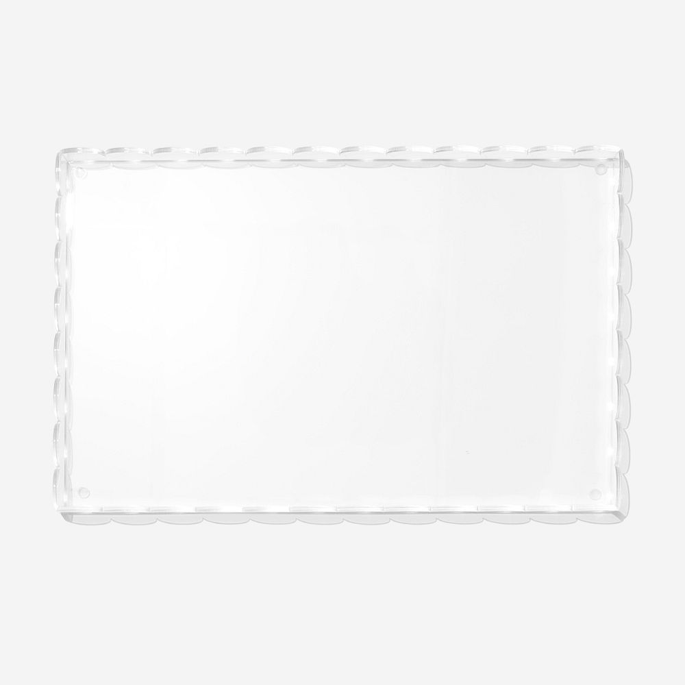personalized scalloped acrylic tray with book vinyl