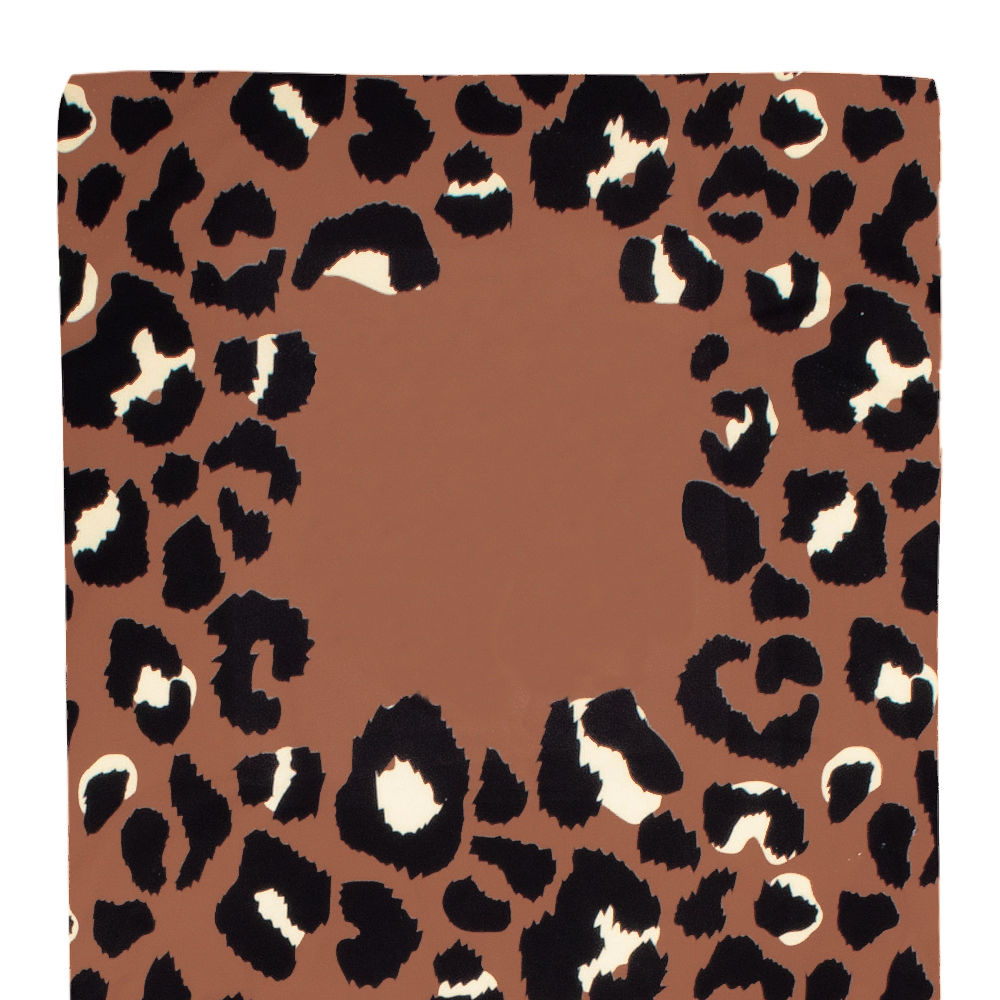 multi leopard monogrammed chair cover by the pool