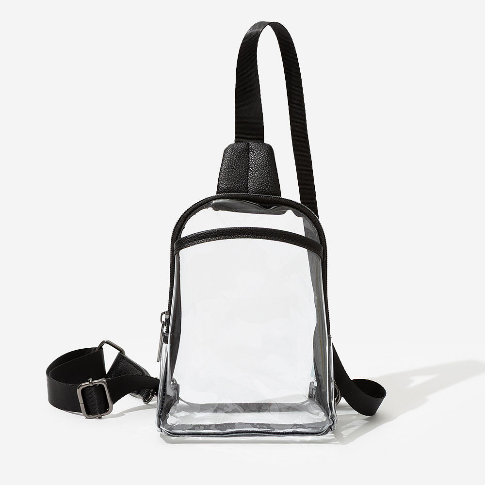 bone personalized sling bag on orange background