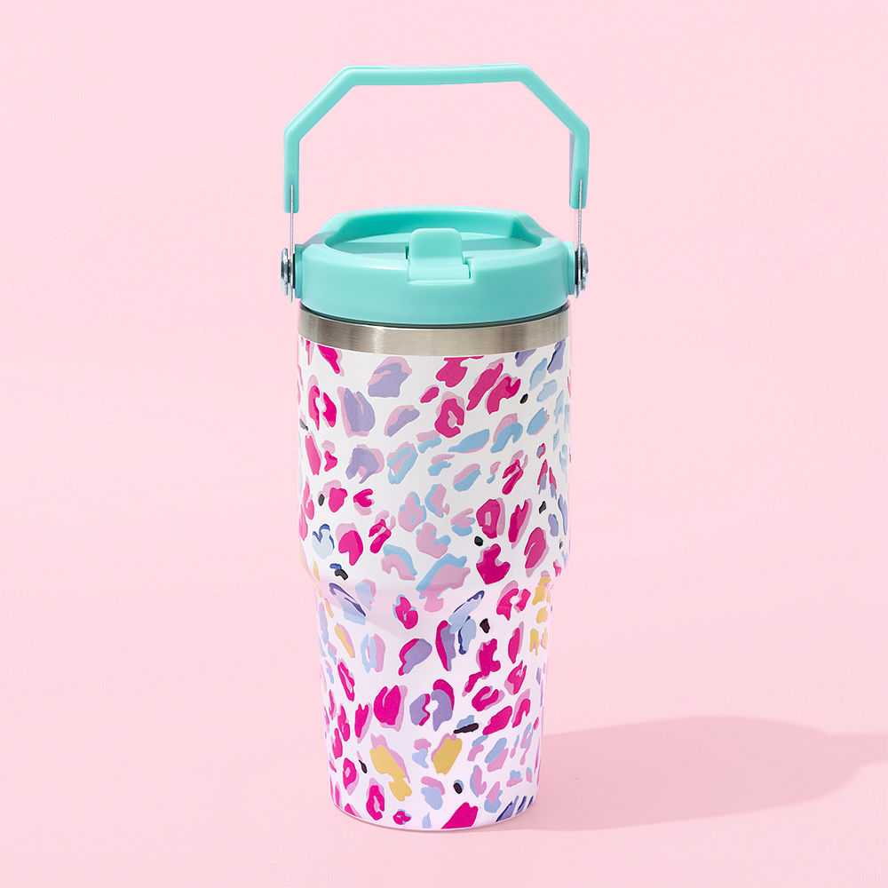 wild confetti kids personalized tumbler in car cup holder
