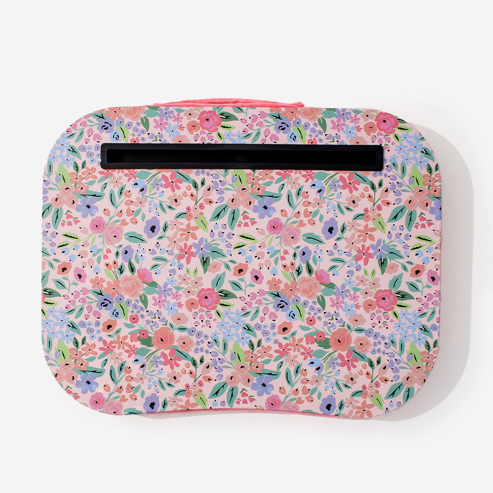lap top on purple marble lap desk