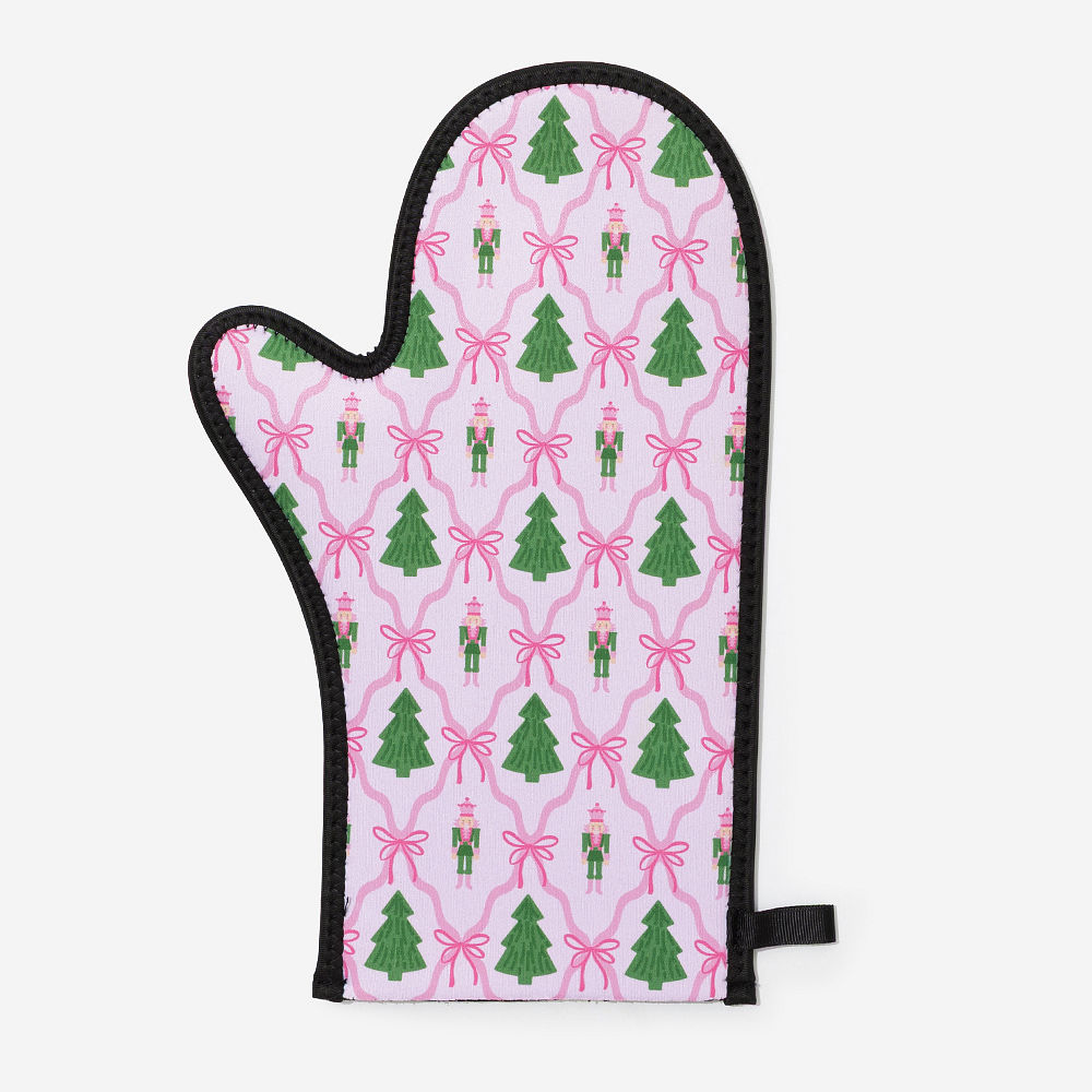 Monogrammed Neoprene Oven Mitt | Christmas Lattice
