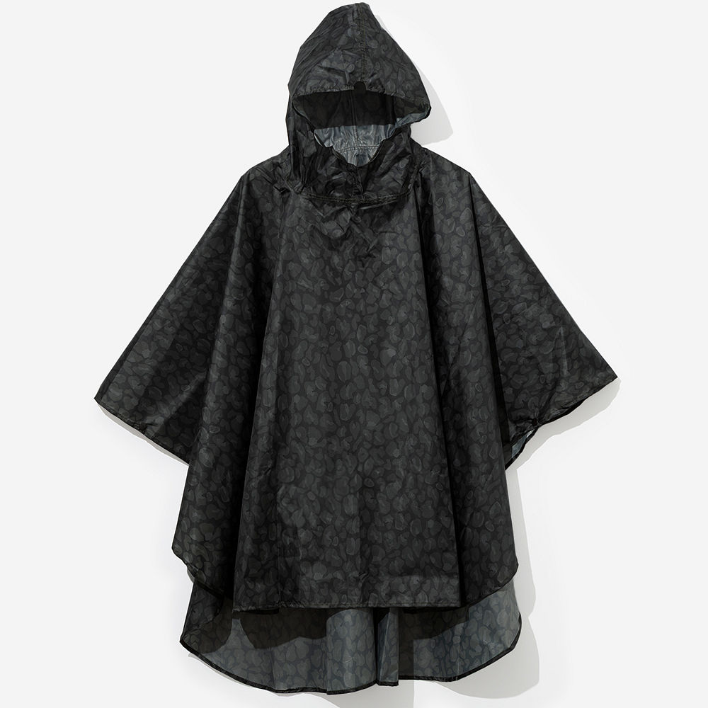 onyx leopard monogrammed poncho folded