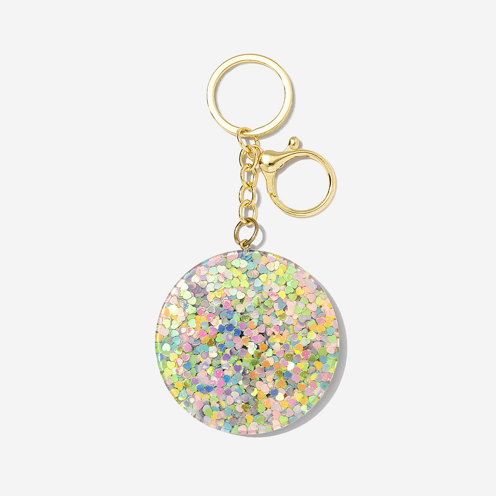 Monogrammed Confetti Keychain | Multi