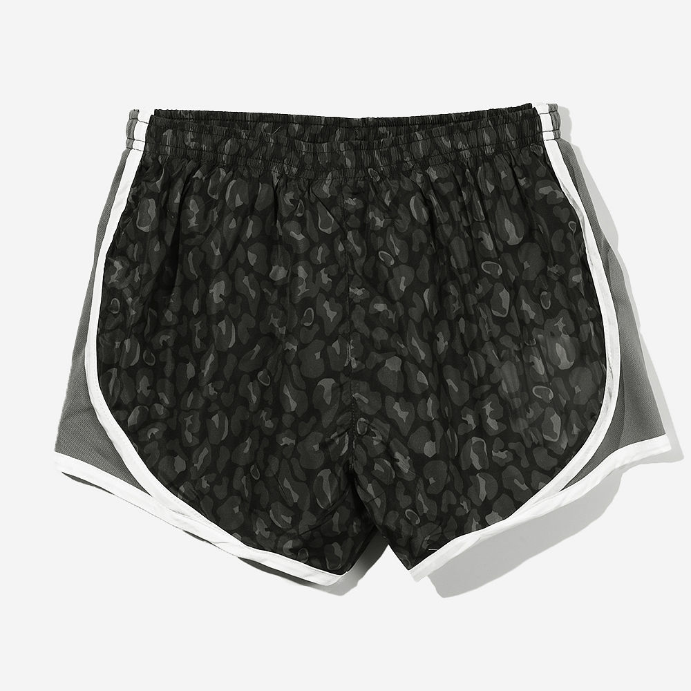 ashley in leopard running shorts