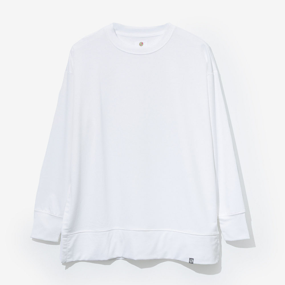 girl wearing personalized crewneck with coral floral design