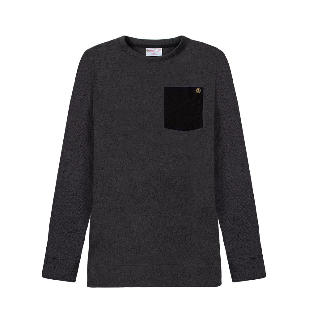 charcoal monogrammed heathered sweatshirt split