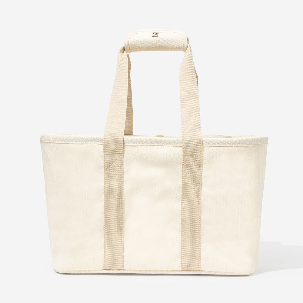 Monogrammed Market Basket in Coral Floral Inside Zipper Pocket