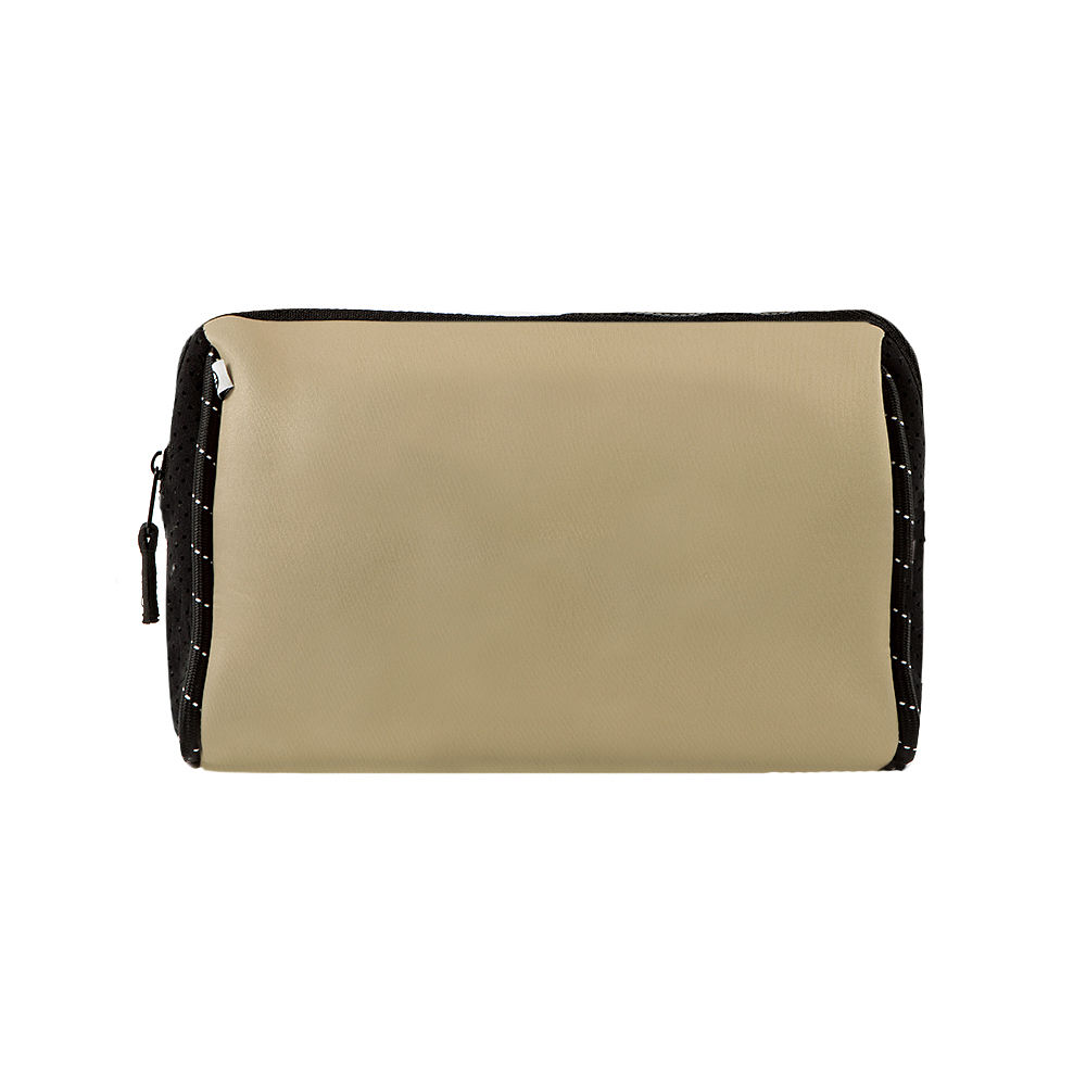 Inside of Monogrammed Neoprene Cosmetic Case in Ivory Leopard