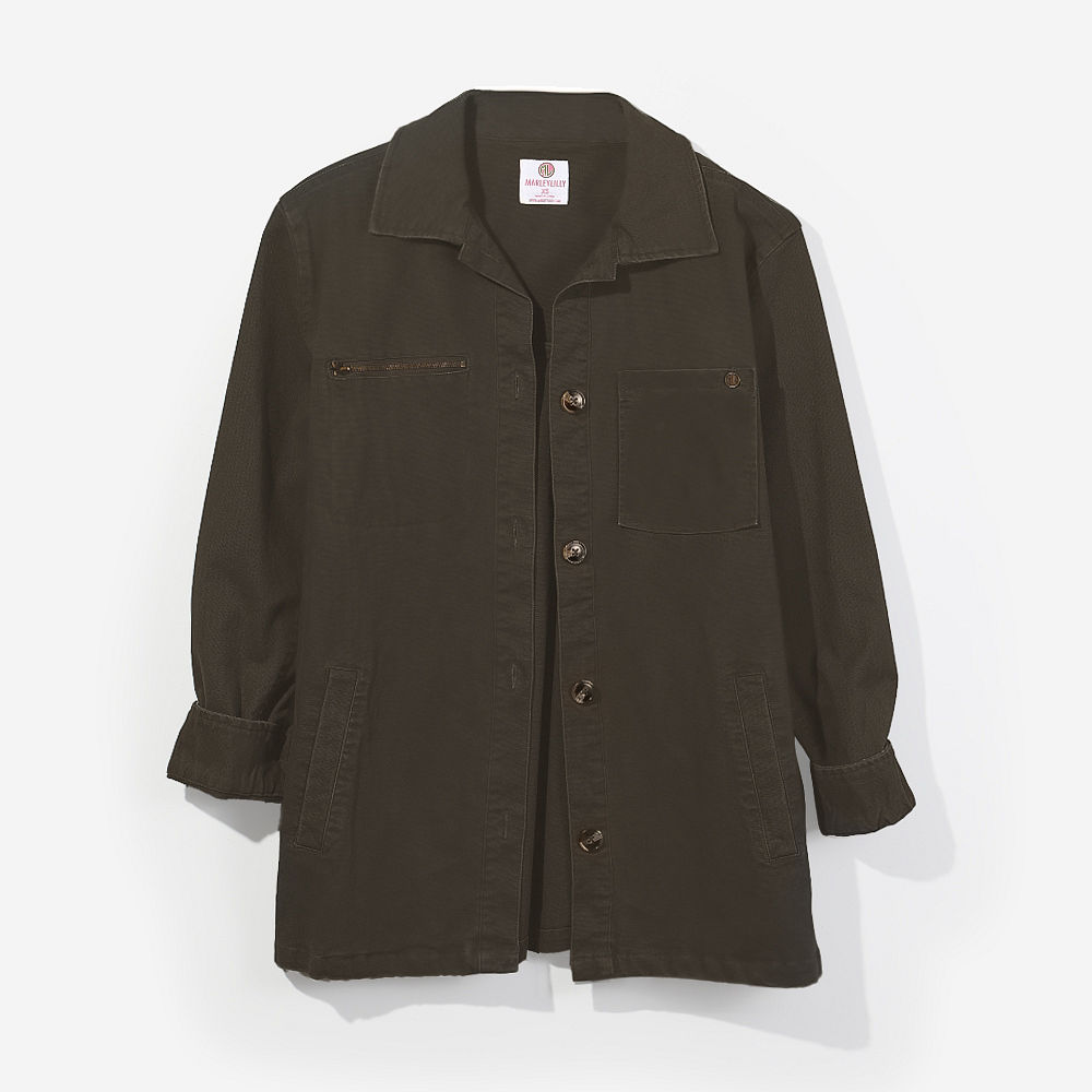 corded hickory shirt jacket with pockets front and side