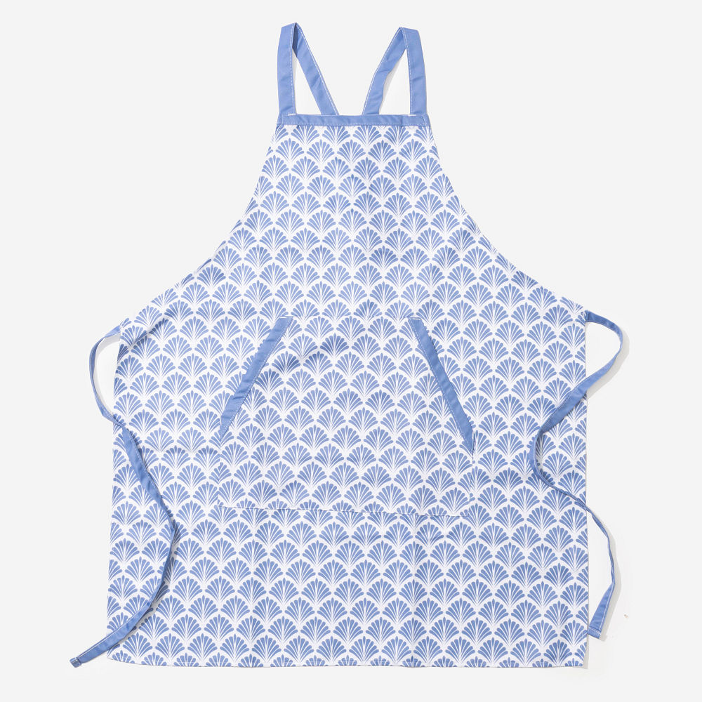 black with leopard monogrammed apron on hanger