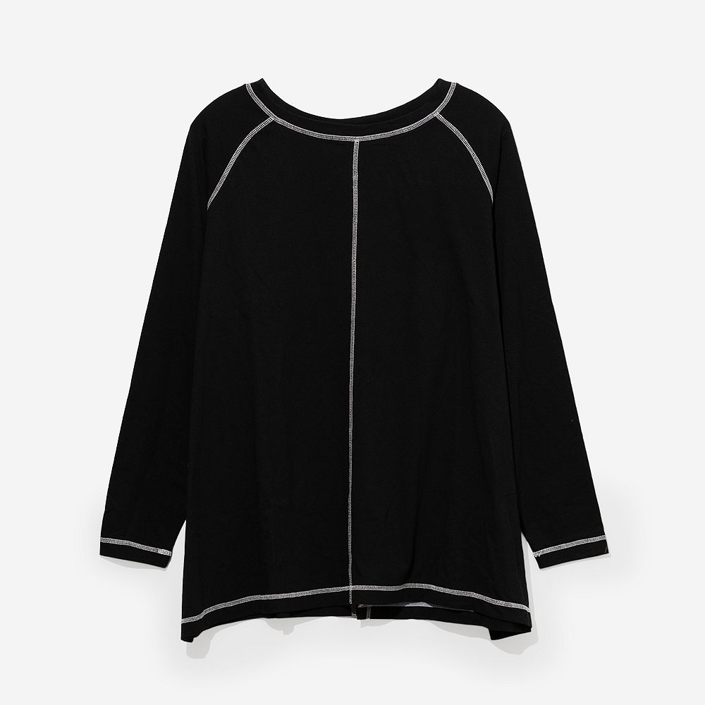black athleisure layering tee flatlay