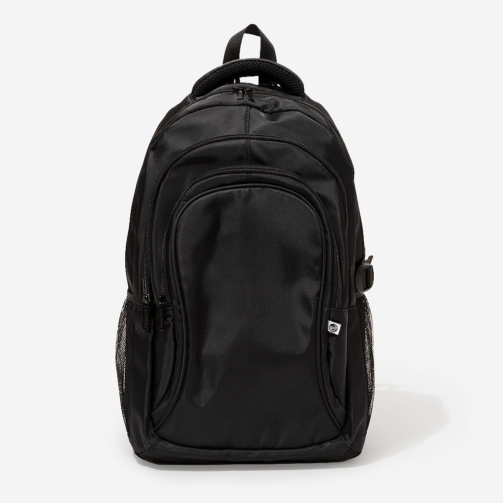 black sp25 backpack on chair