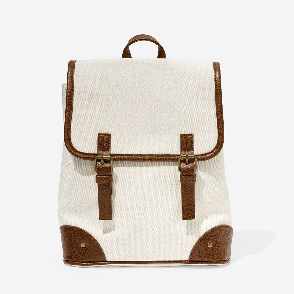 black monogrammed backpack purse