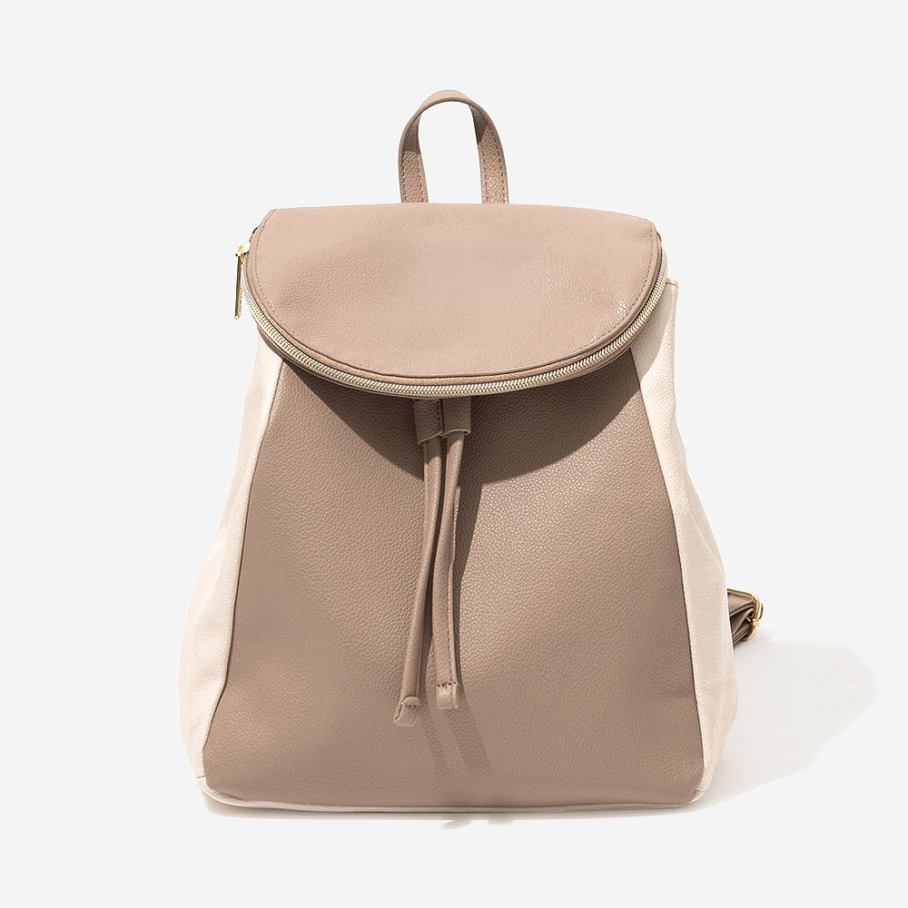 Monogrammed Backpack Purse | Taupe