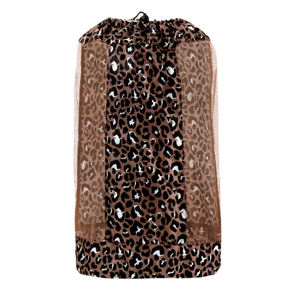 inside of cheetah monogrammed beach backpack bag