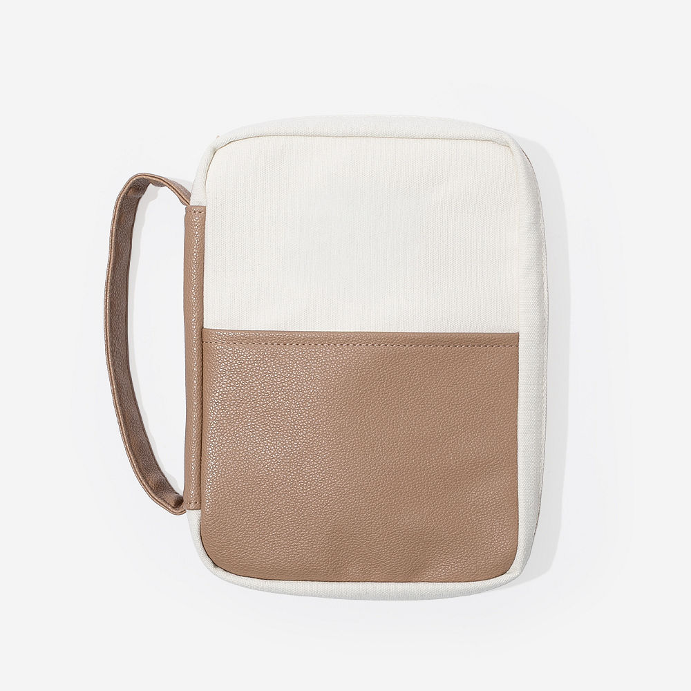 Monogrammed Bible Carrier | Ivory/Tan