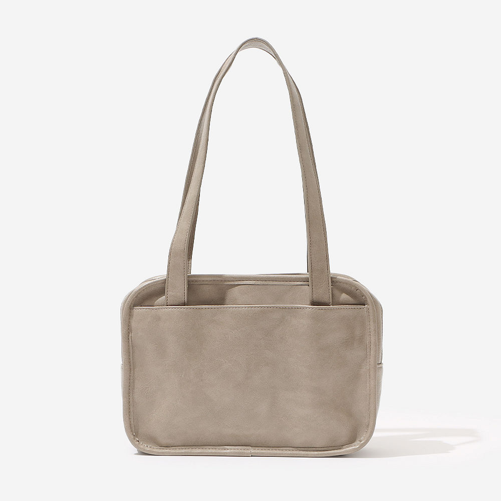 inside of taupe grey bible tote bag