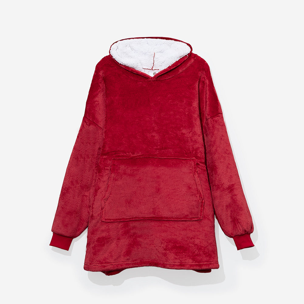 Monogrammed Blanket Hoodie | Crimson