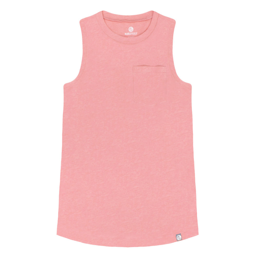 front of monogrammed blush tank top
