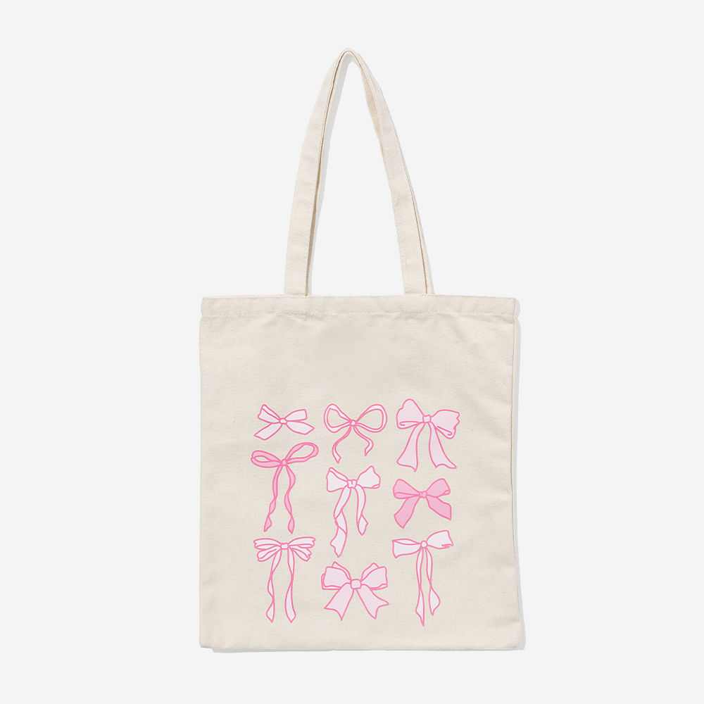 pink bows bow tote up close
