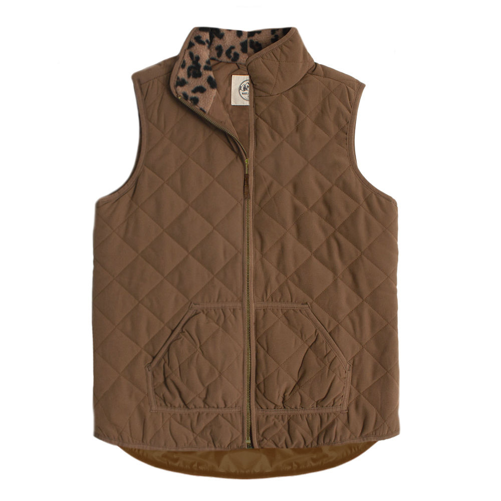 Close up of Brown Puffy Vest