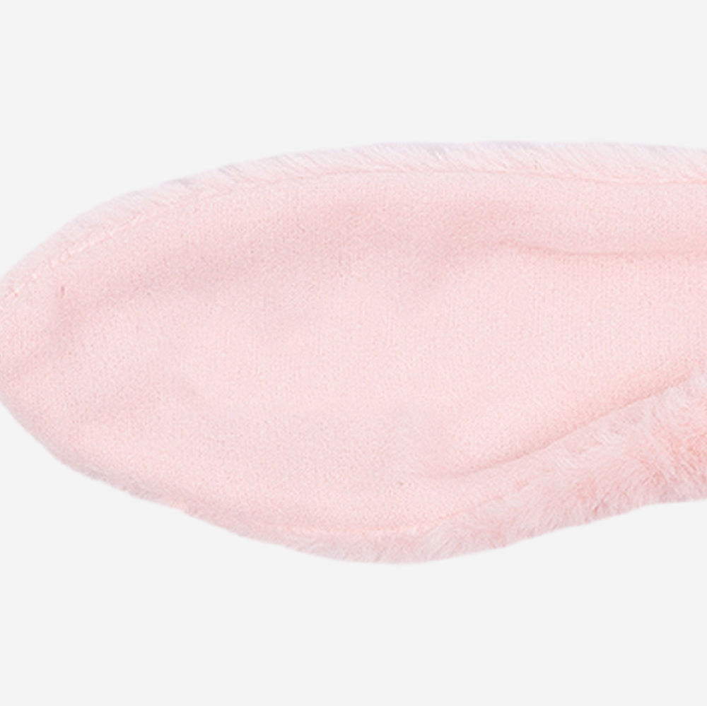 pink seersucker easter basket with easter eggs