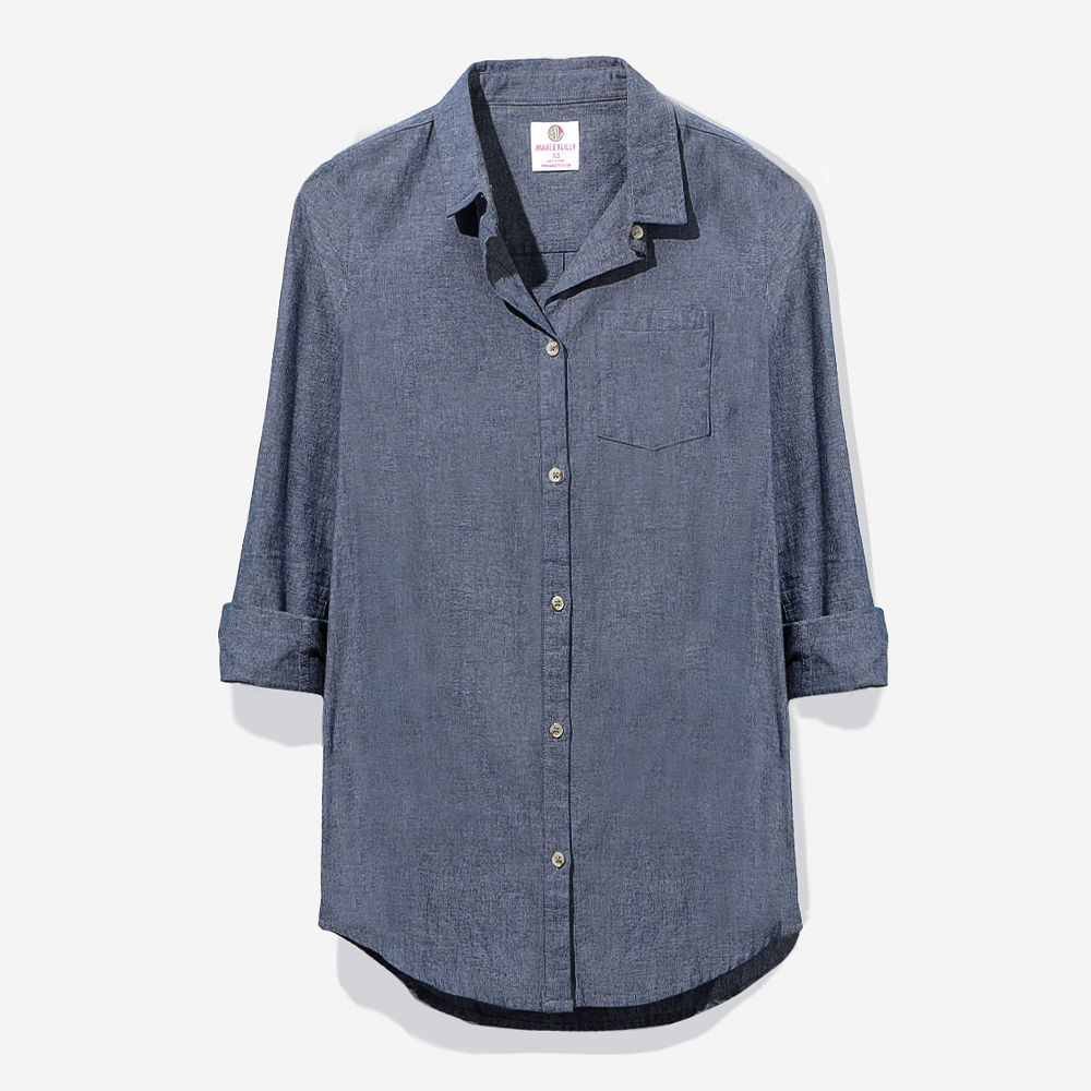 white button down tunic with leopard pull on skirt