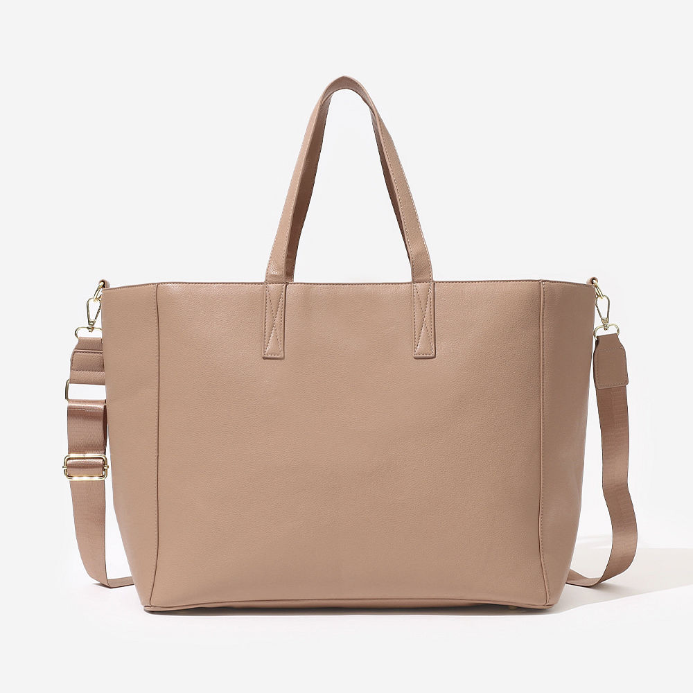 tan 2024 carry on travel tote split image