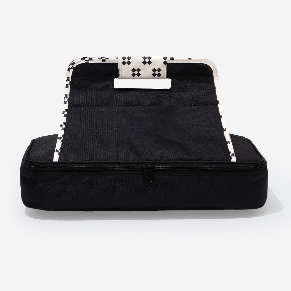 Monogrammed Casserole Carrier | Black Ditsy Diamond