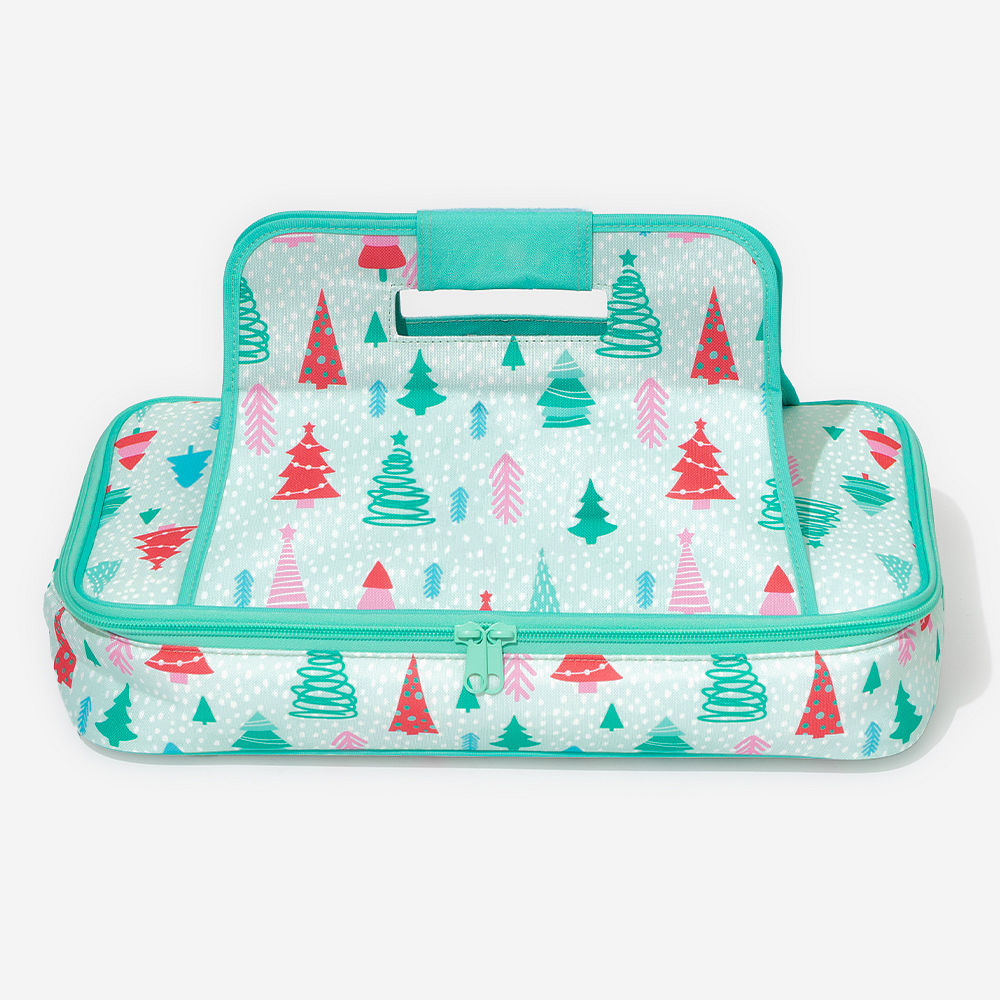 mint wonderland casserole carrier with softspun pajama set
