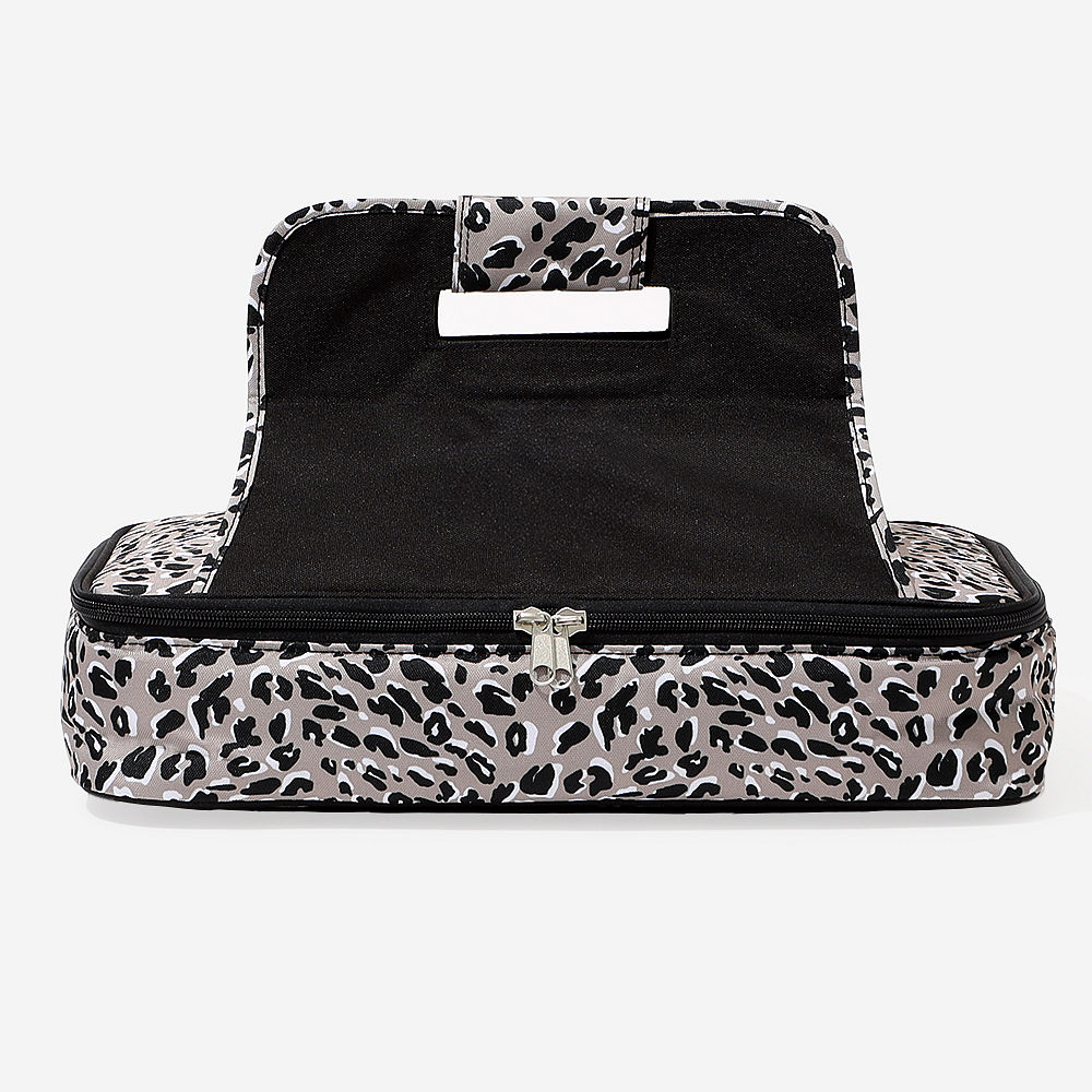 personalized casserole carrier in tonal leopard